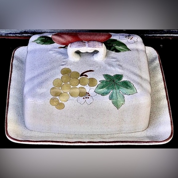 Vintage Retired Discontinued MIKASA FRUIT PANORAMA Lidded Butter Dish - Picture 3 of 10